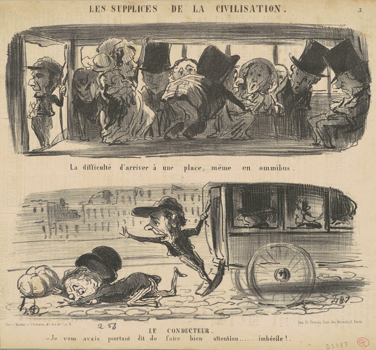 Svårigheten att ta sig till en plats av Honoré Daumier