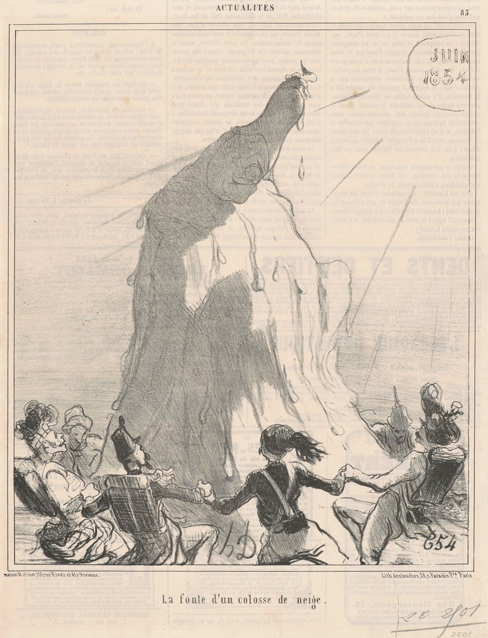 Smältningen av en snökoloss av Honoré Daumier