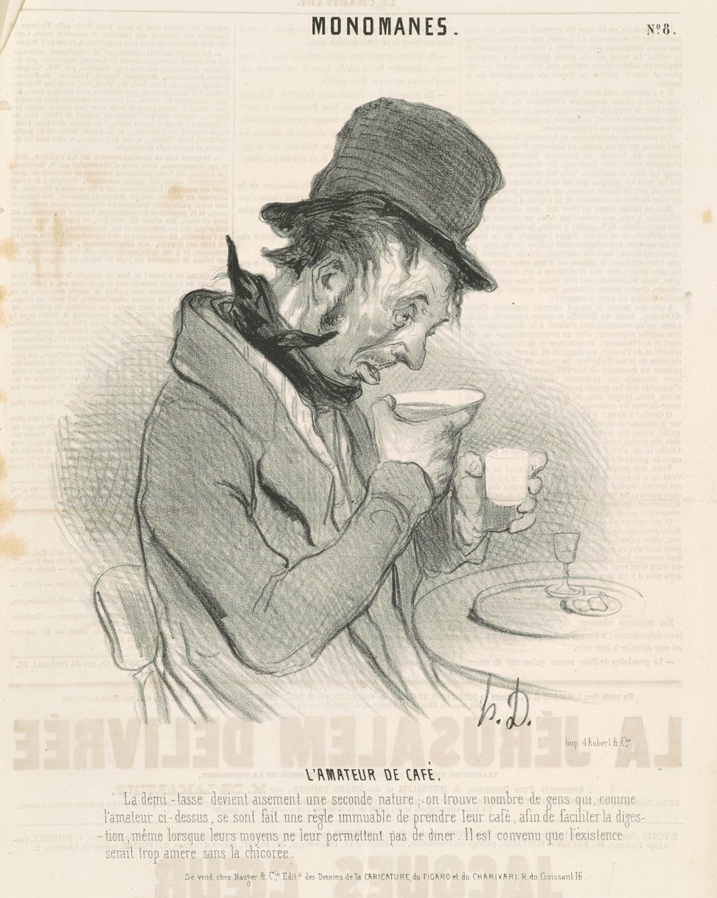 Kaffeälskaren av Honoré Daumier