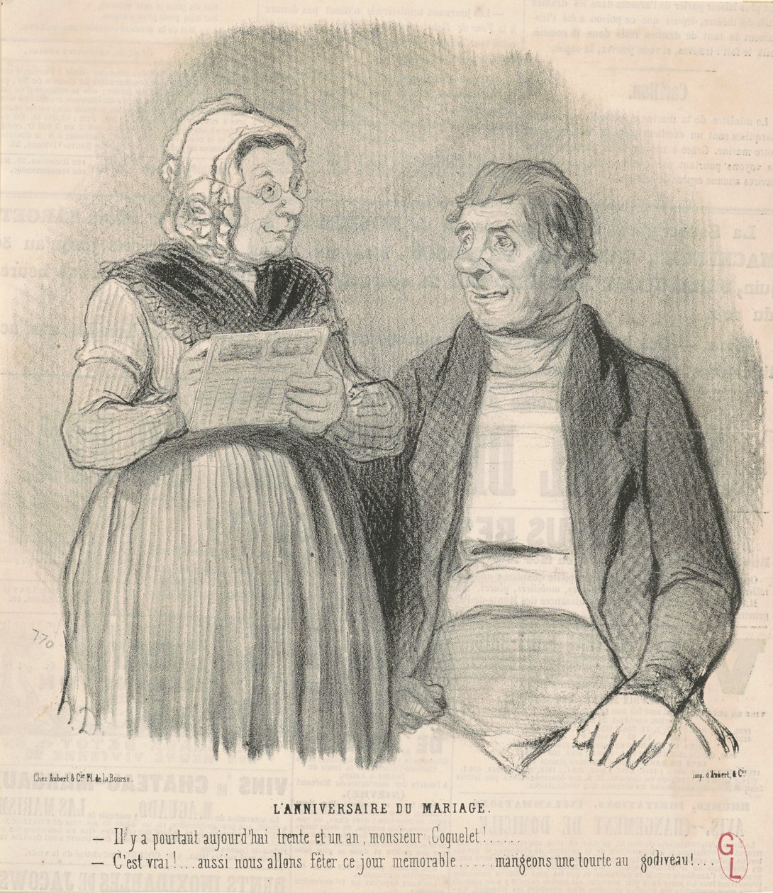 bröllopsdag av Honoré Daumier
