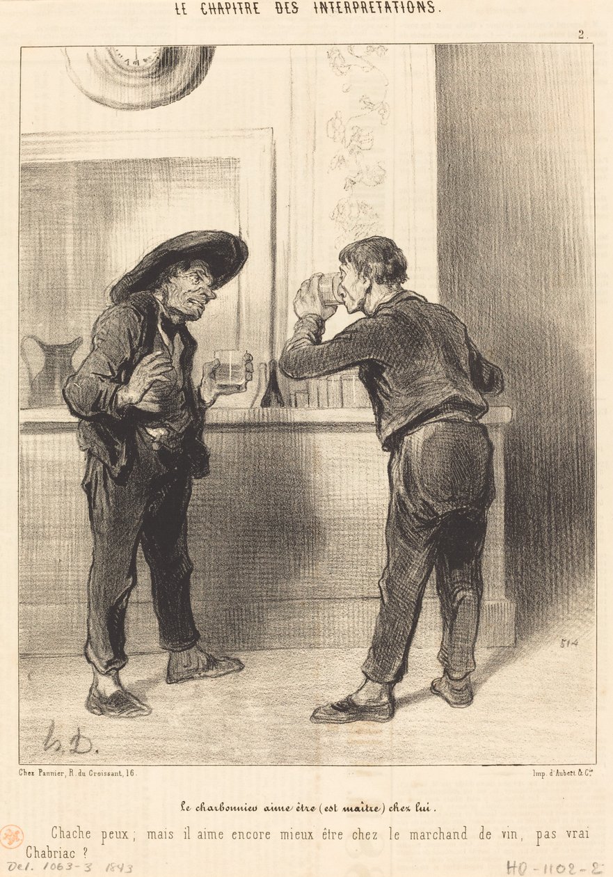Charbonniern gillar att vara (är mästare)... av Honoré Daumier