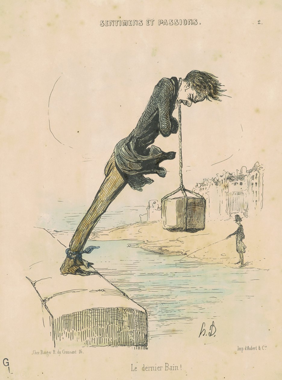 Sista badet! av Honoré Daumier