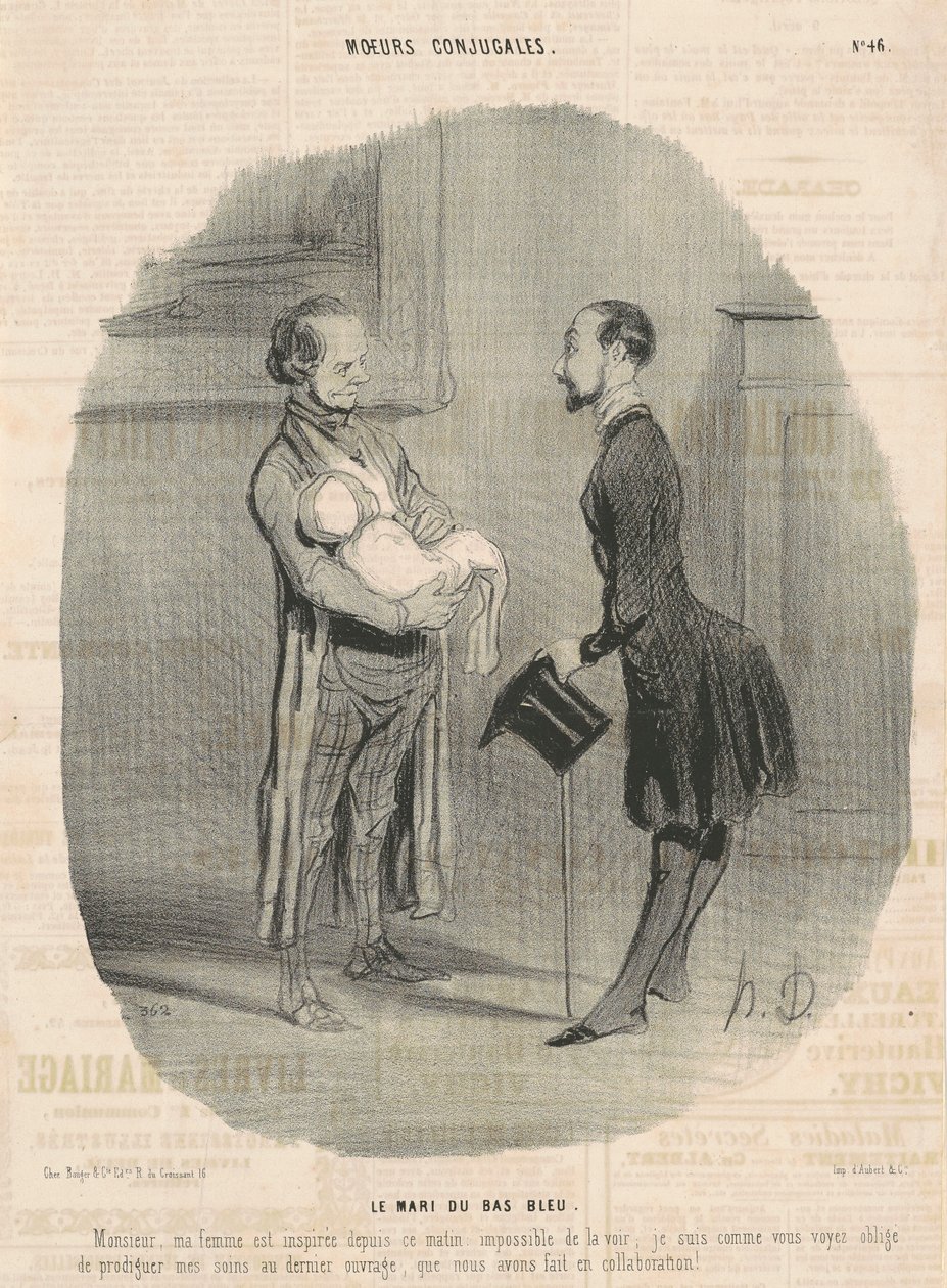 Blåstrumpmake... av Honoré Daumier