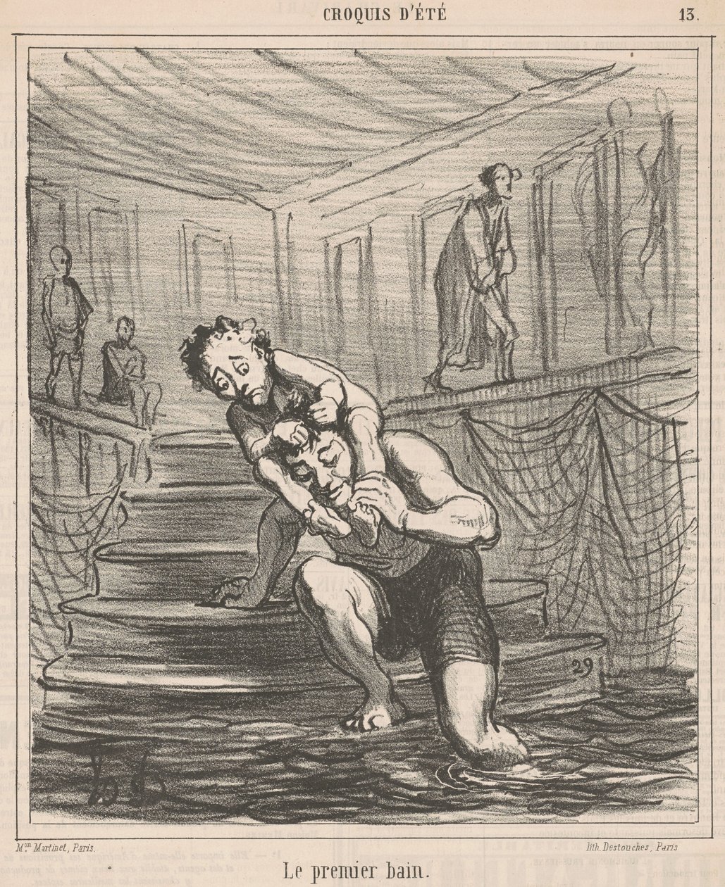 Det första badet av Honoré Daumier