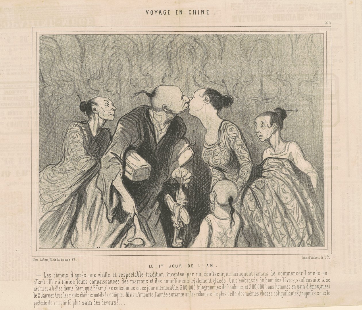 Årets första dag av Honoré Daumier
