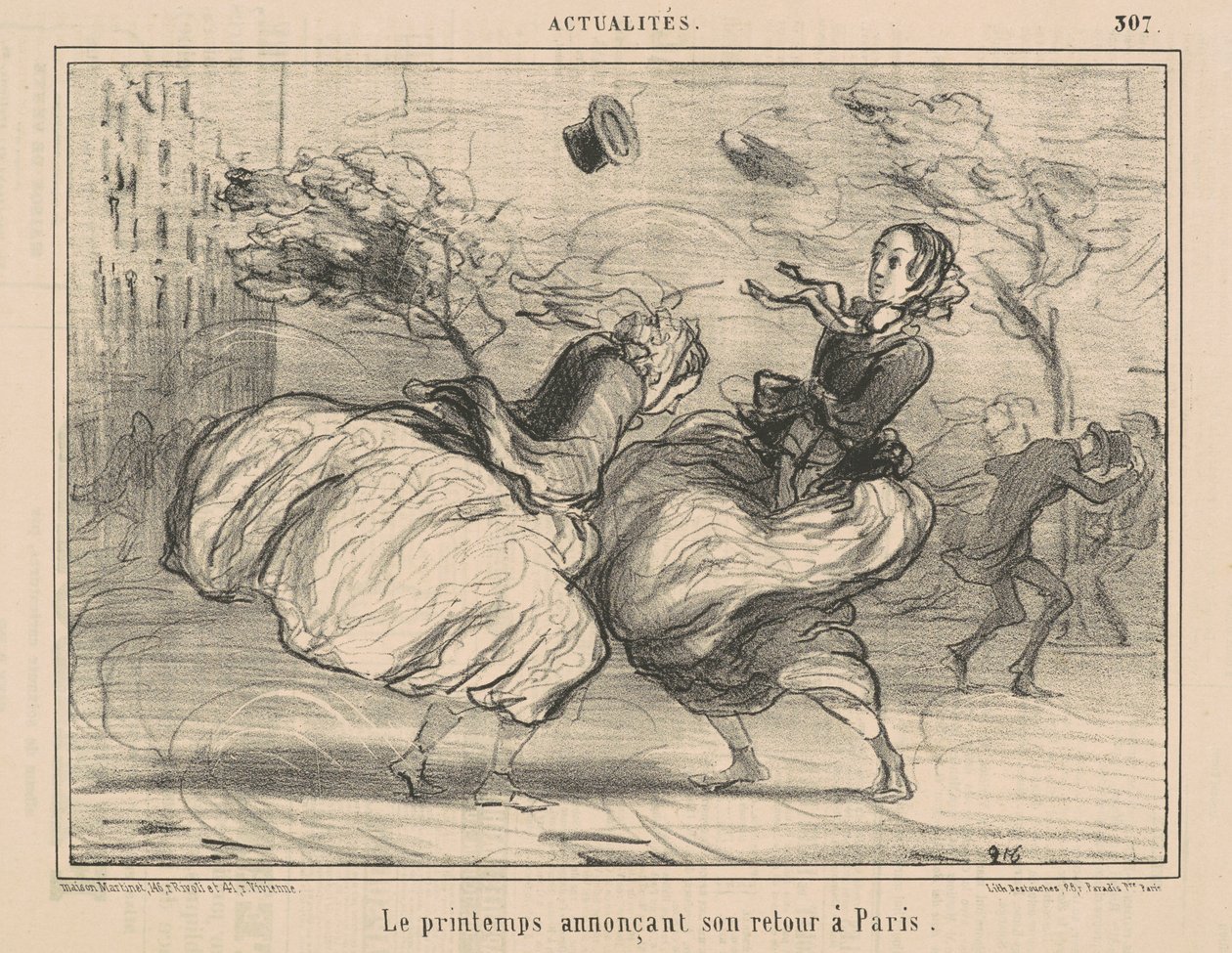 Våren tillkännager att han återvänder till Paris av Honoré Daumier