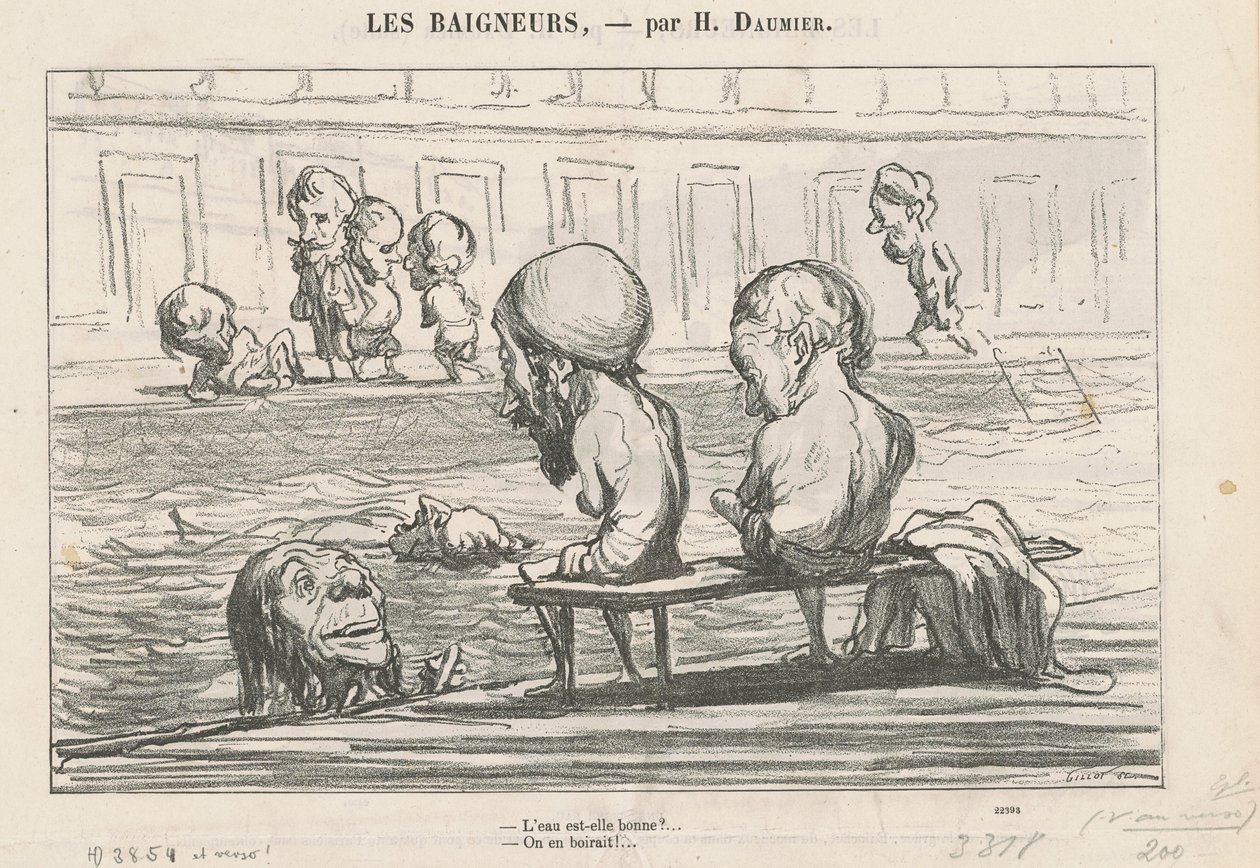 Är vattnet bra? ... / Fullt vatten av Honoré Daumier