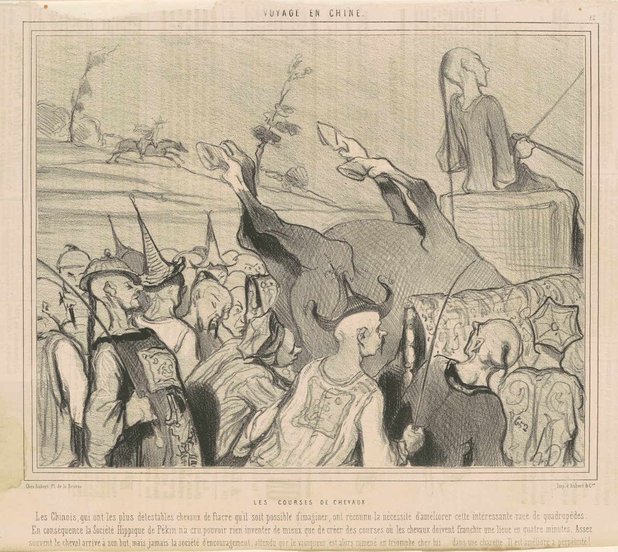 hästkapplöpning av Honoré Daumier