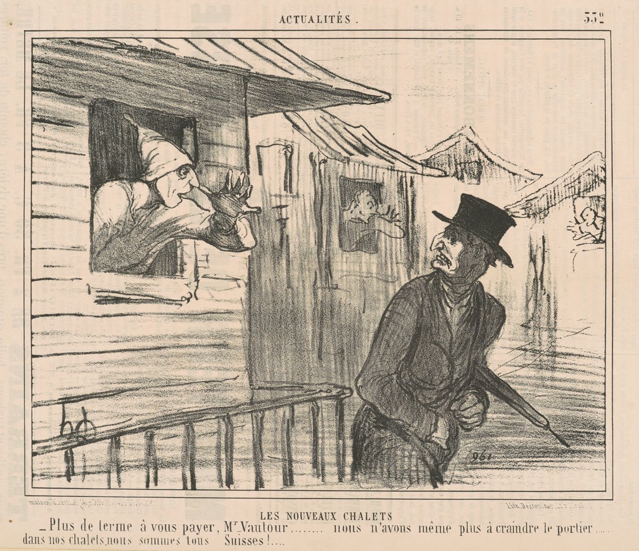 De nya stugorna av Honoré Daumier