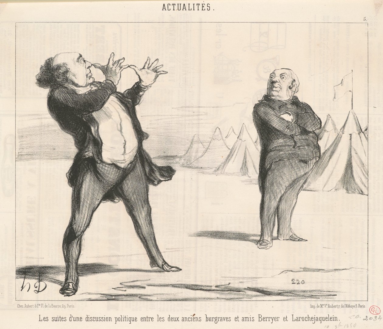 Efterdyningarna av en politisk diskussion... av Honoré Daumier