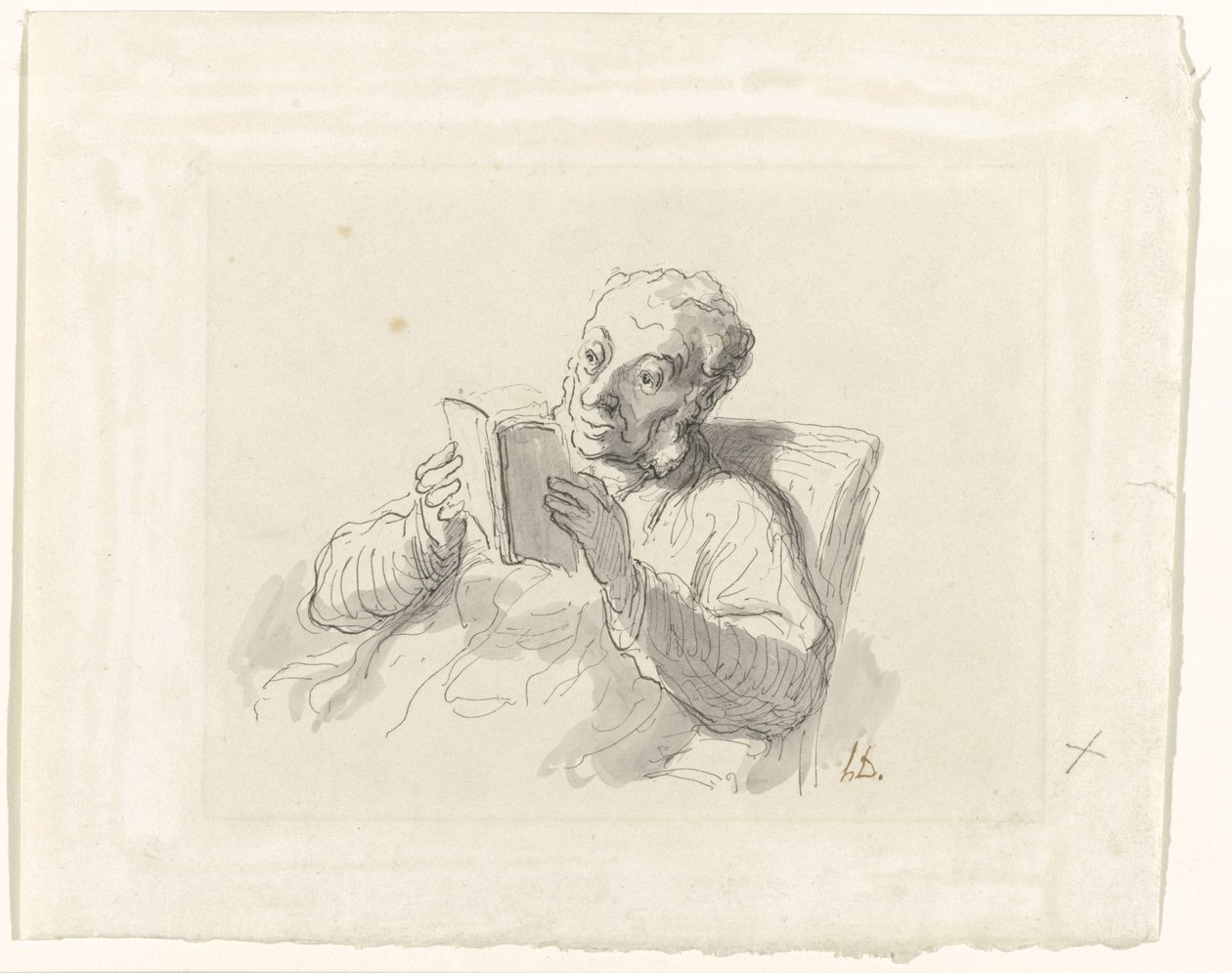Läsande man av Honoré Daumier