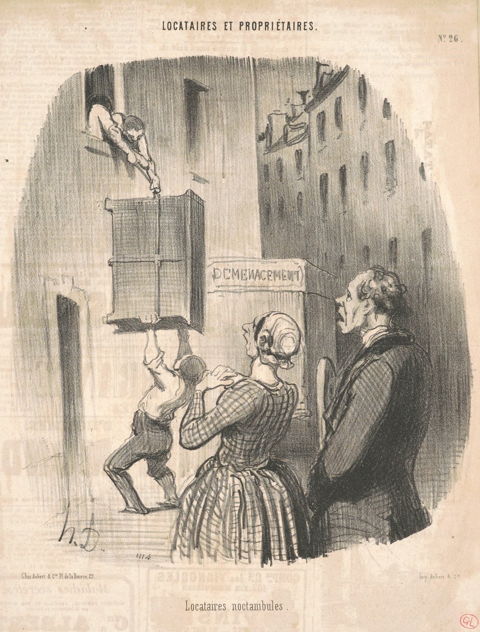 Nattuggla hyresgäster av Honoré Daumier