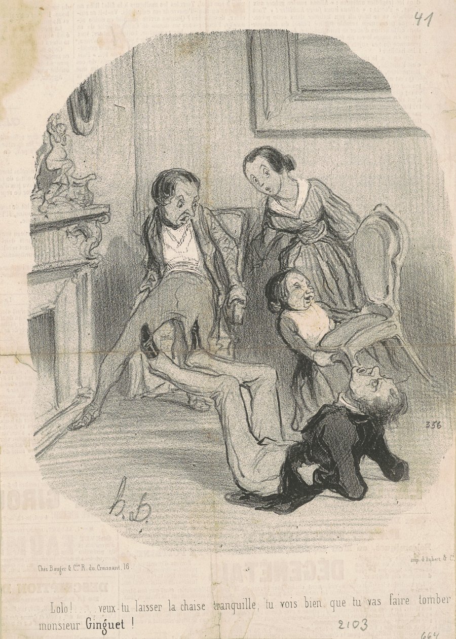 Lolo!...skulle du vilja lämna stolen ifred... av Honoré Daumier