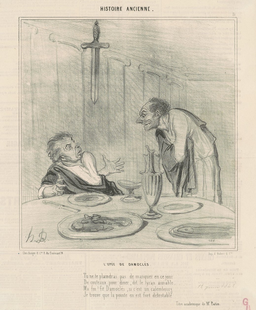 Damokles svärd av Honoré Daumier