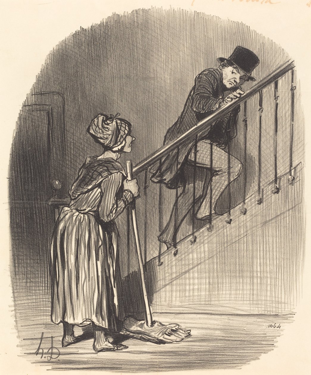 Är min fru hemma? av Honoré Daumier