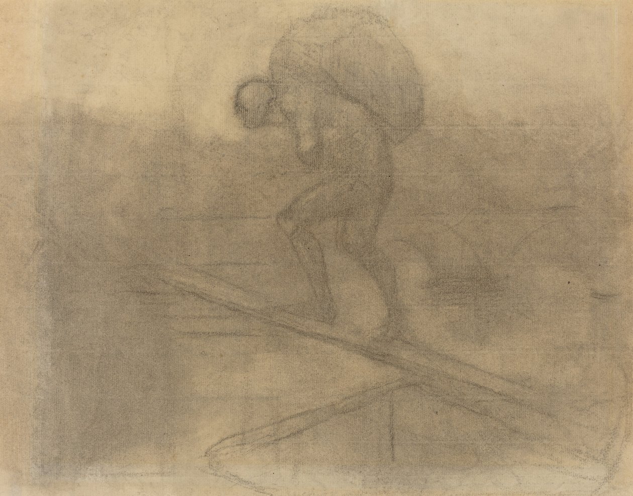 Man som bär en säck av Honoré Daumier
