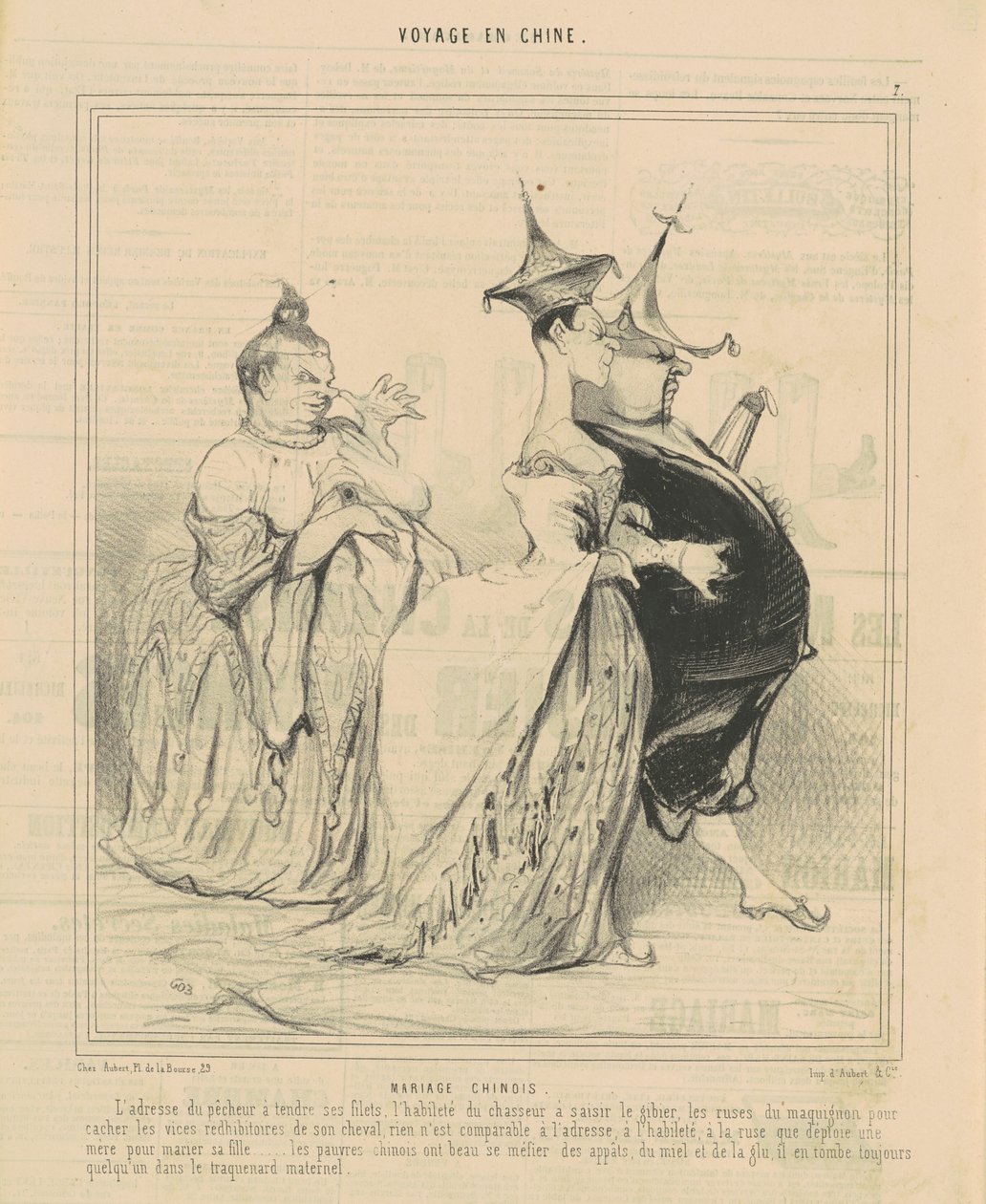 kinesiskt bröllop av Honoré Daumier