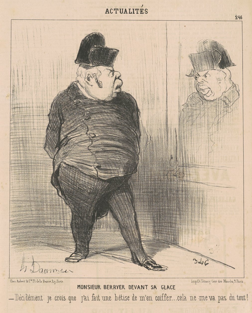 Mr Berryer framför sin spegel... av Honoré Daumier