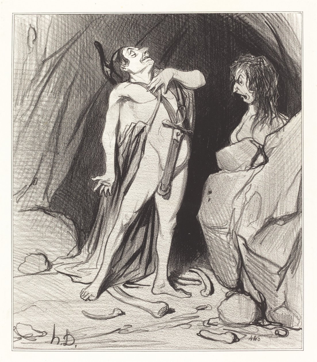Oidipus vid sfinxen av Honoré Daumier