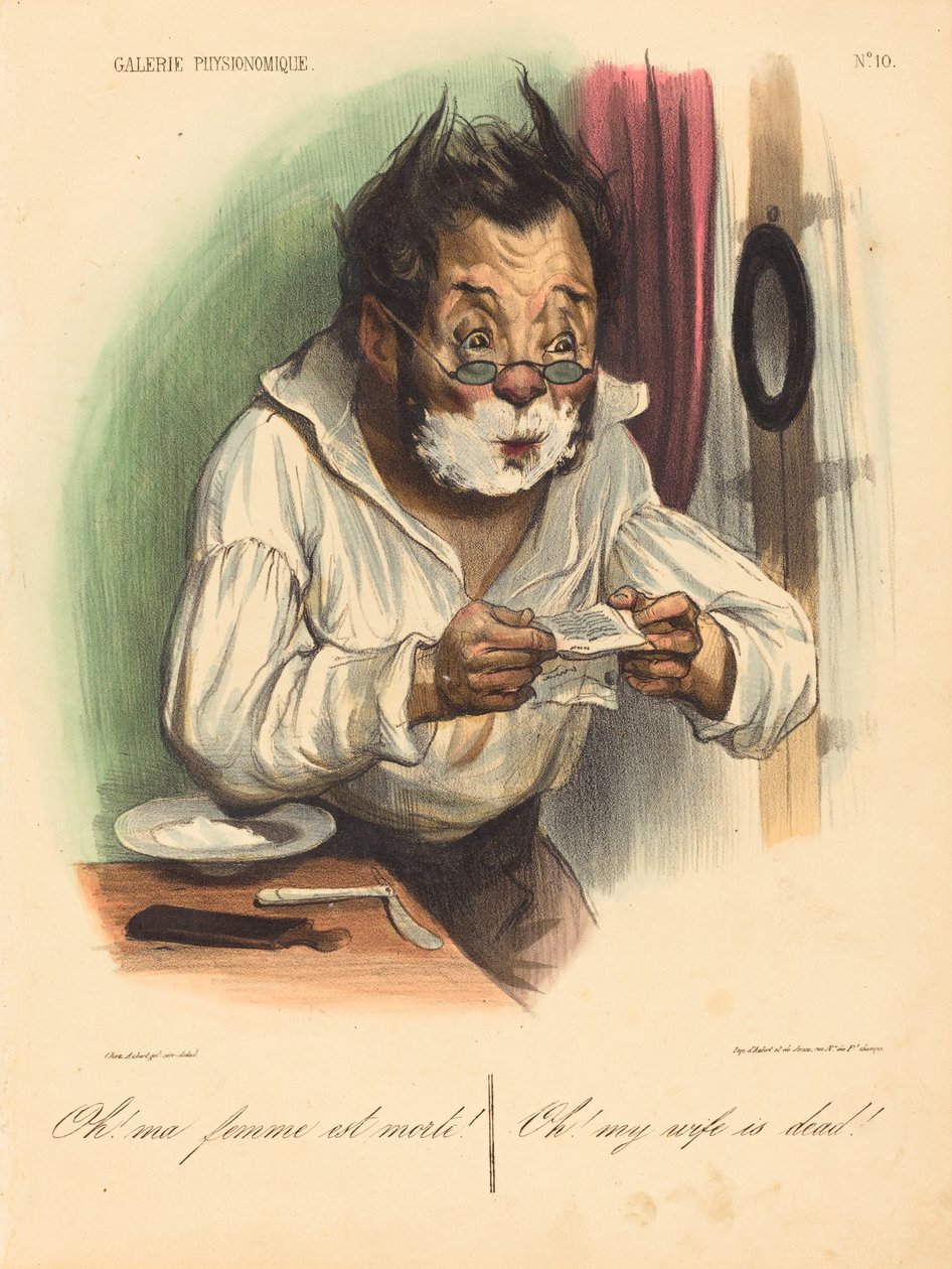 åh! Min fru är död! av Honoré Daumier
