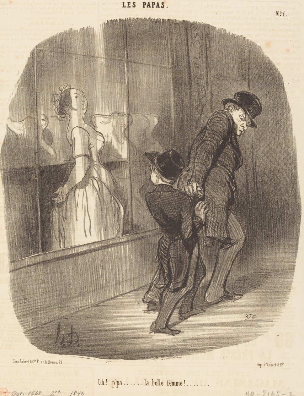 åh! pappa... den vackra kvinnan! av Honoré Daumier