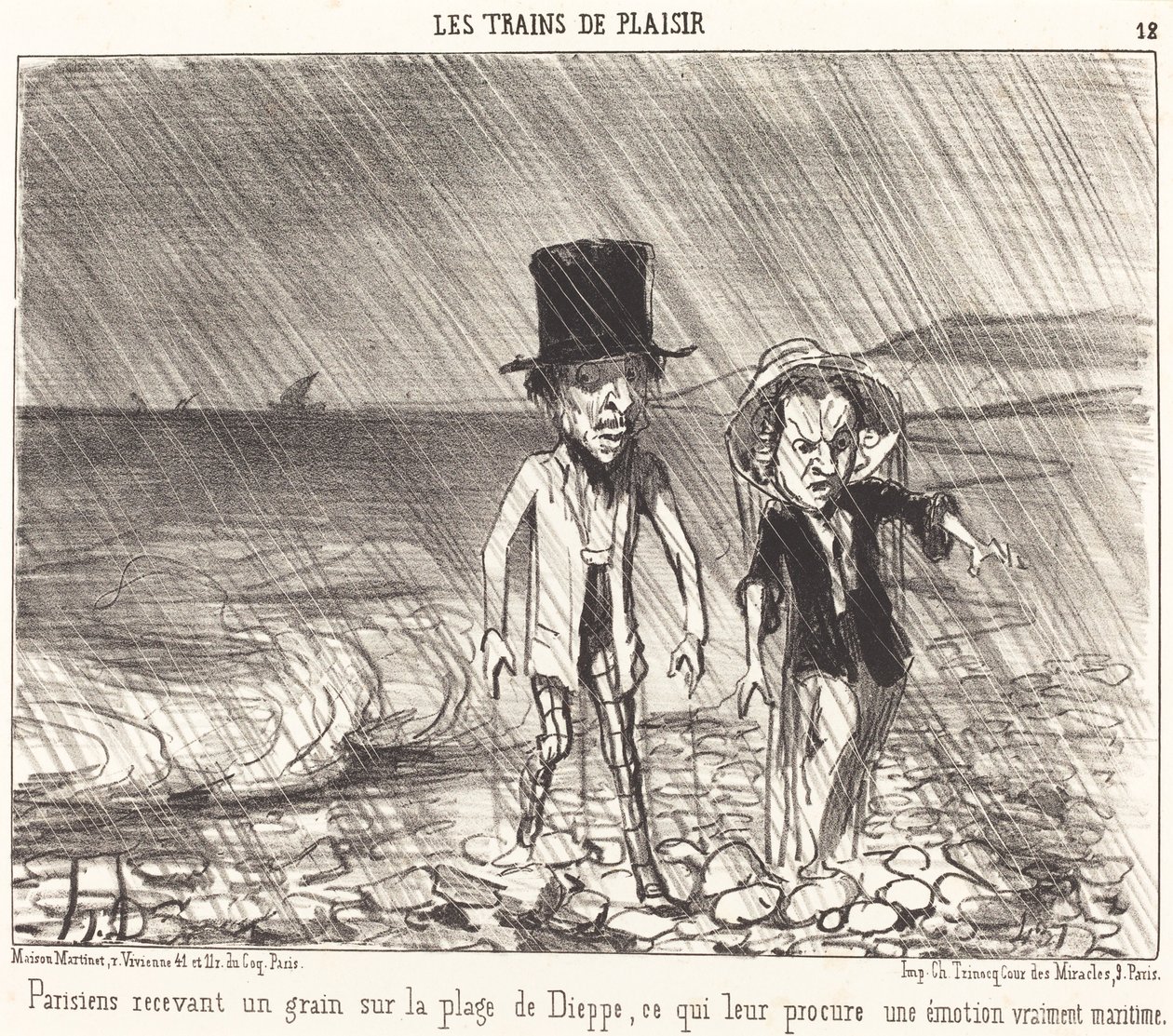 Parisare som får ett spannmål... av Honoré Daumier