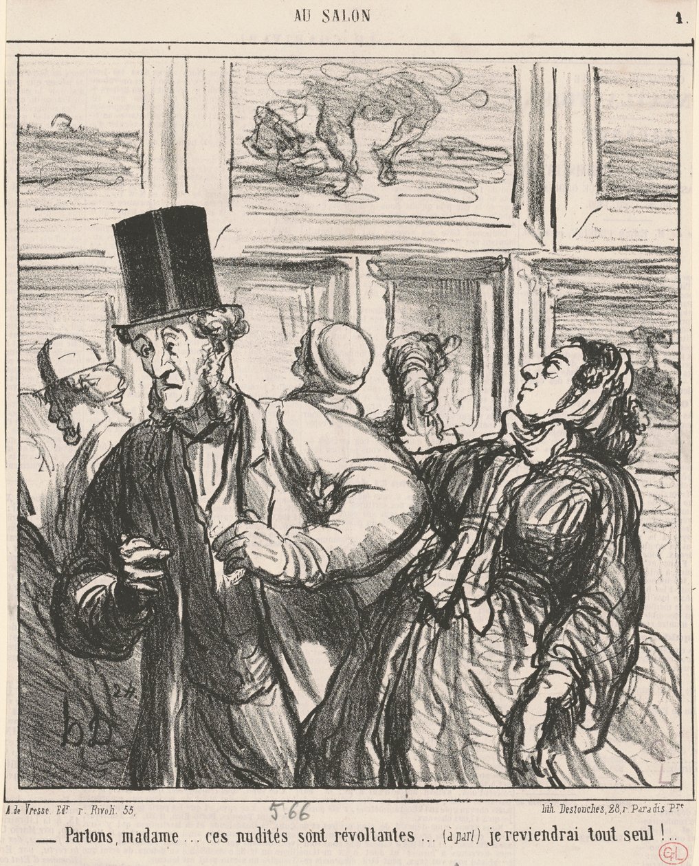 Låt oss prata, madame... dessa nakenbilder är upprörande... av Honoré Daumier