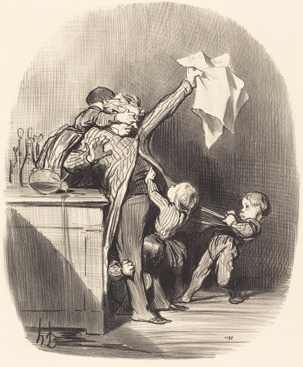 Faderskapets nöjen av Honoré Daumier