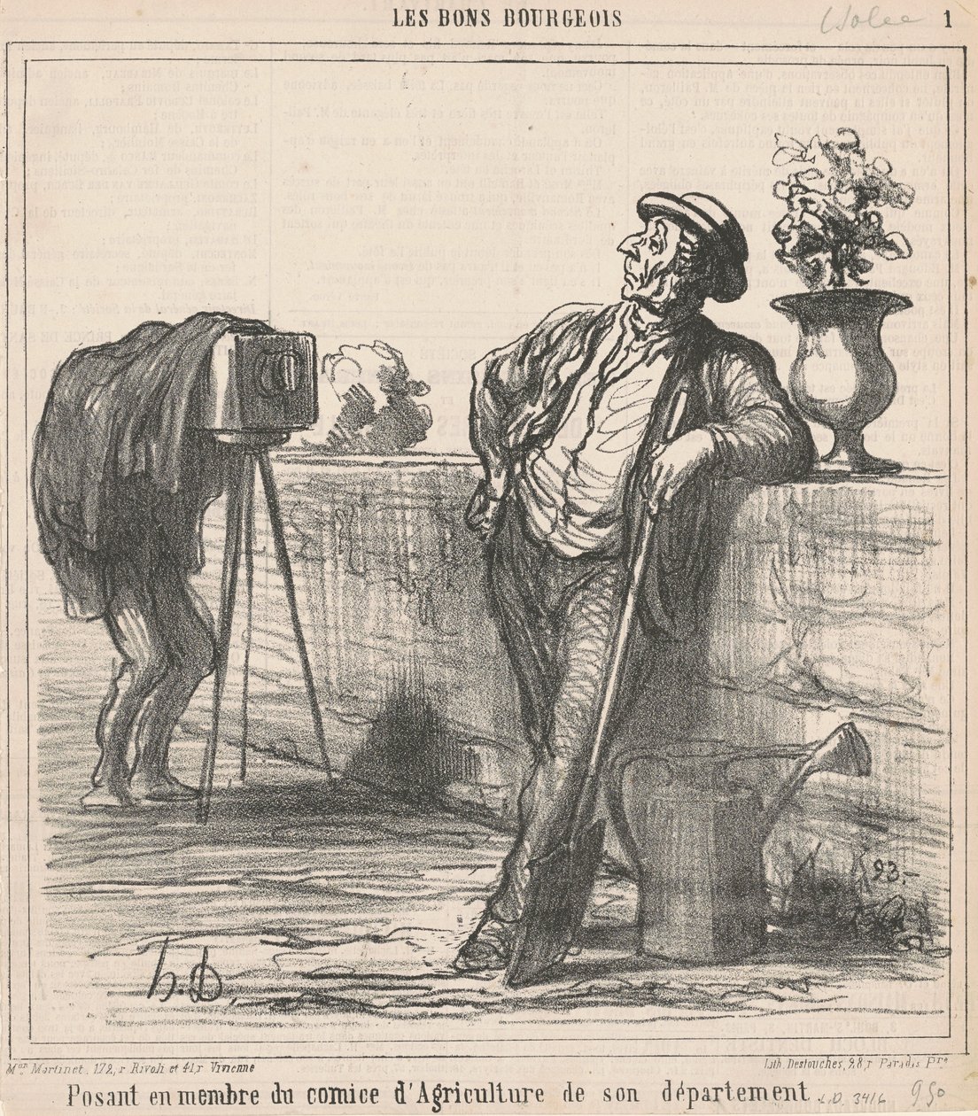 Poserar som ledamot i jordbruksutskottet... av Honoré Daumier