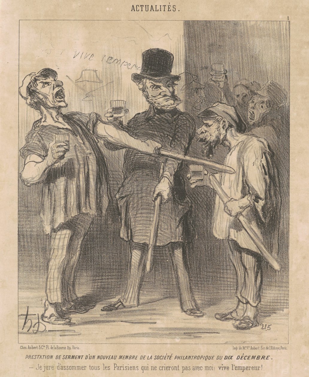 Förmån ... av en ... medlem ... den tionde december ... av Honoré Daumier