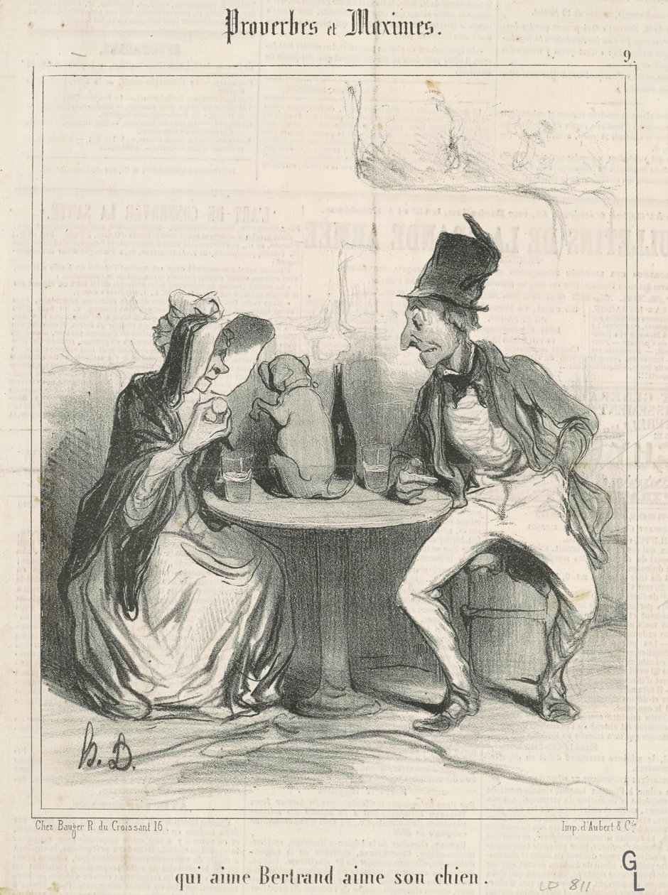 Den som älskar Bertrand älskar sin hund av Honoré Daumier