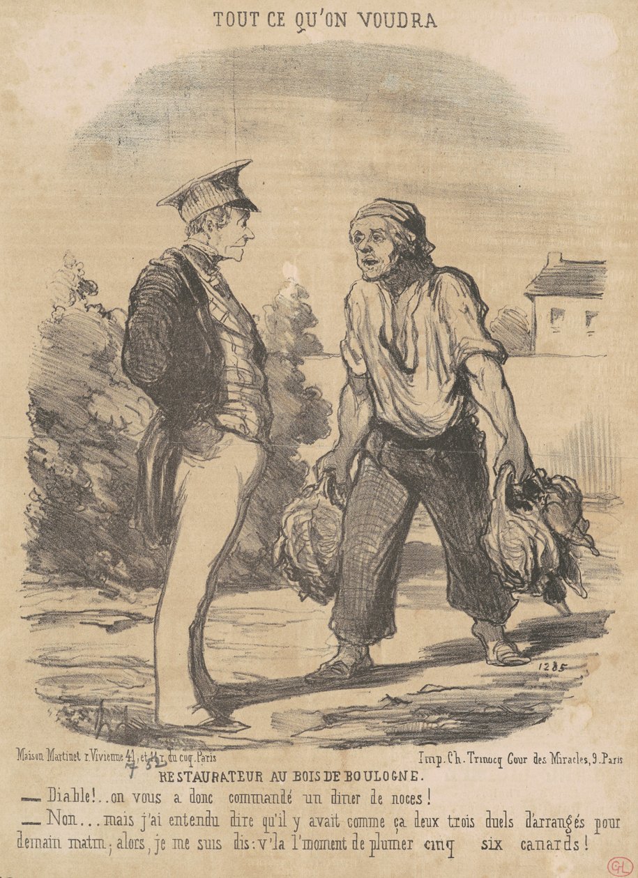 ブローニュの森のレストラン経営者 av Honoré Daumier
