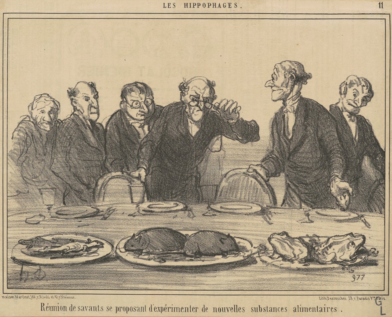Möte med forskare som föreslår... av Honoré Daumier