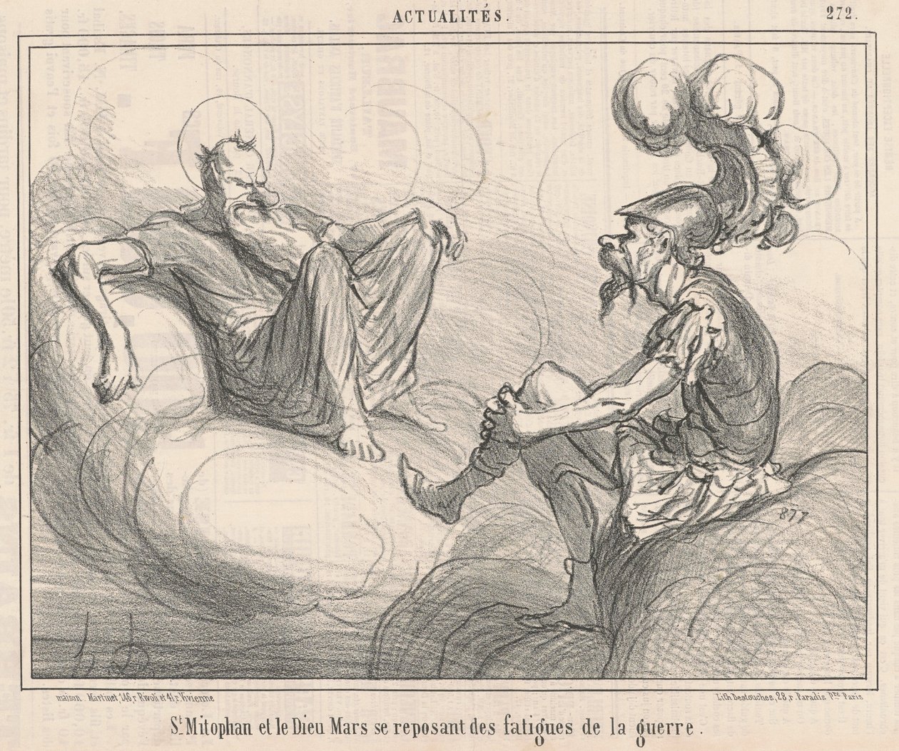 Saint Mitophan och guden mars... av Honoré Daumier