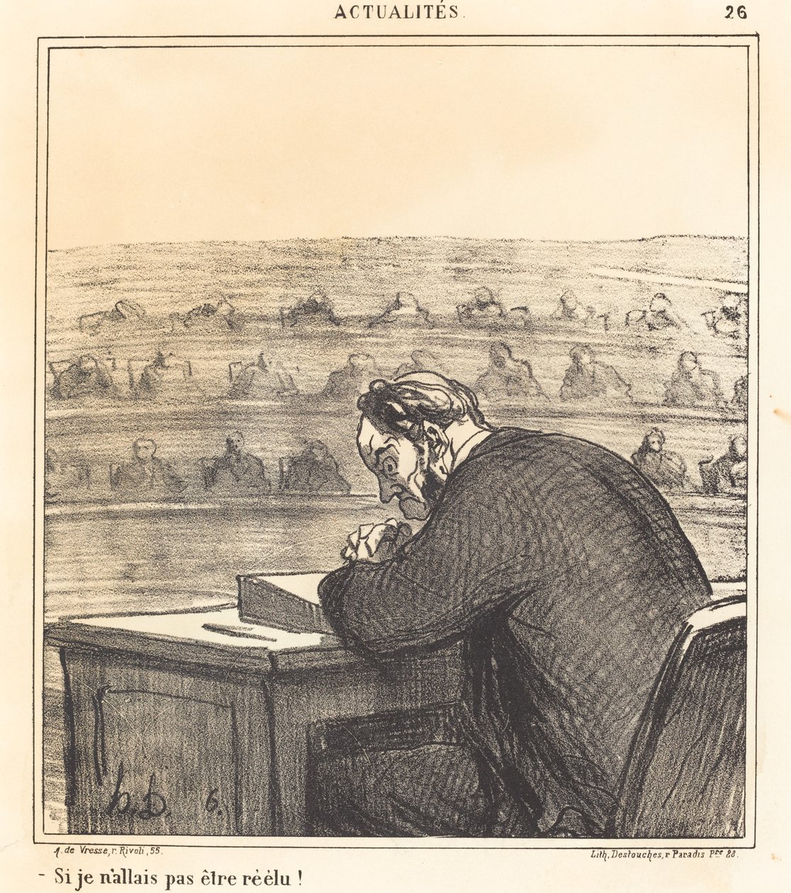 Om jag inte skulle bli omvald! av Honoré Daumier