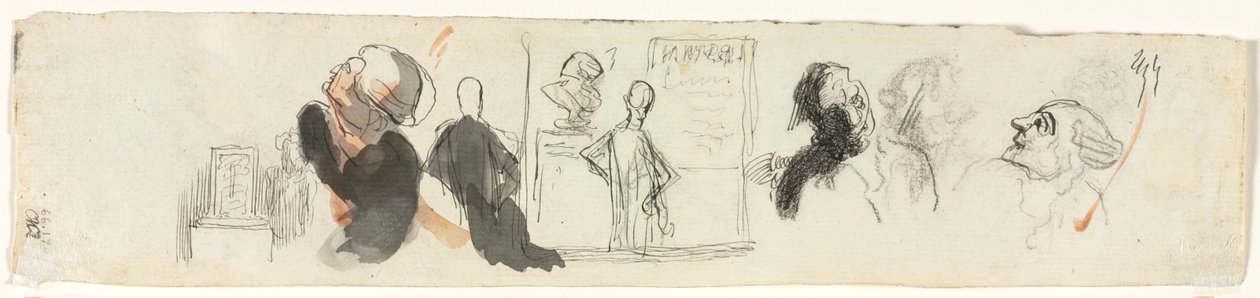 Skisser av olika figurer (verso) av Honoré Daumier