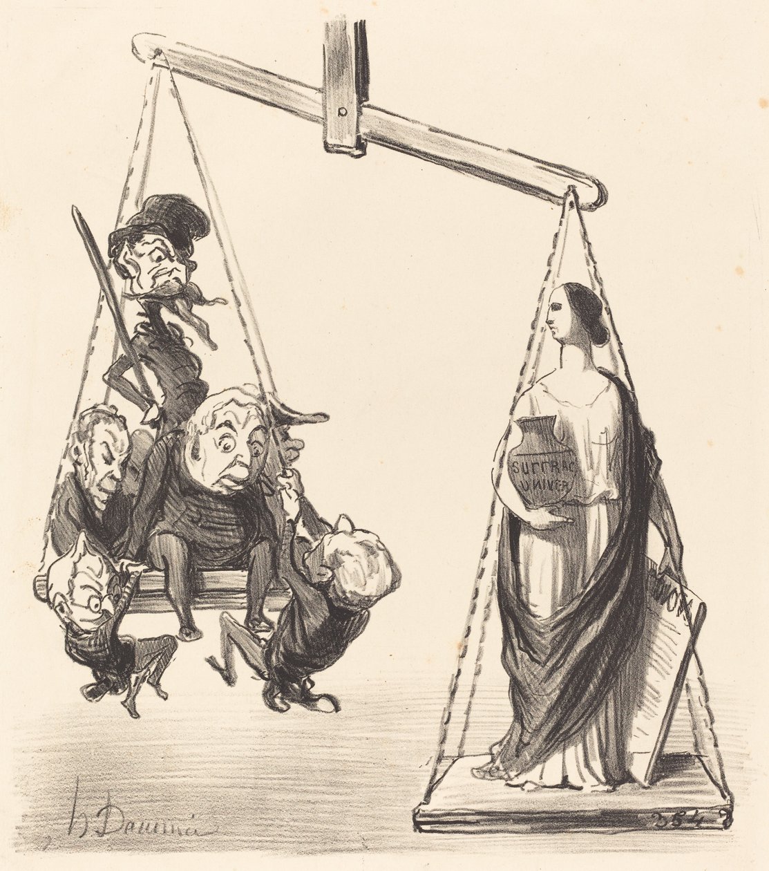 Allmän rösträtt av Honoré Daumier