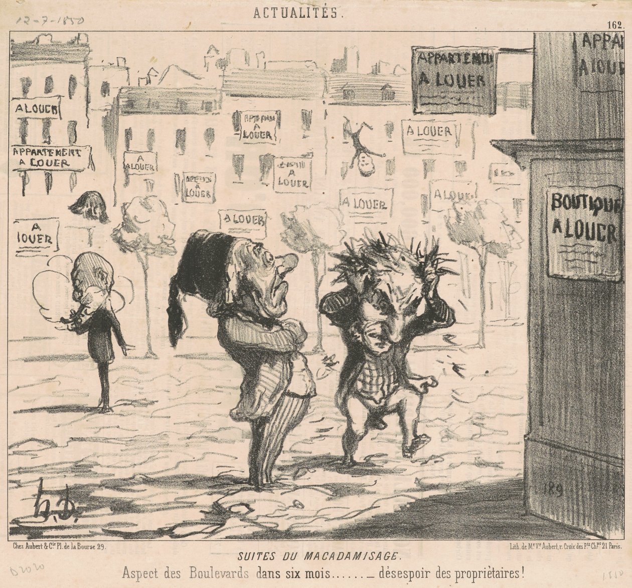 Efterdyningarna av makadamiseringen av Honoré Daumier