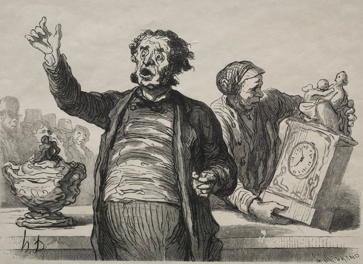 Auktionsrummet: The Town Crier. av Honoré Daumier