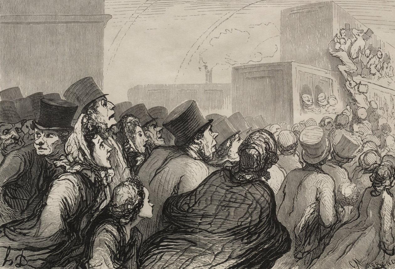 Järnvägen: Söndagsutflykten. av Honoré Daumier