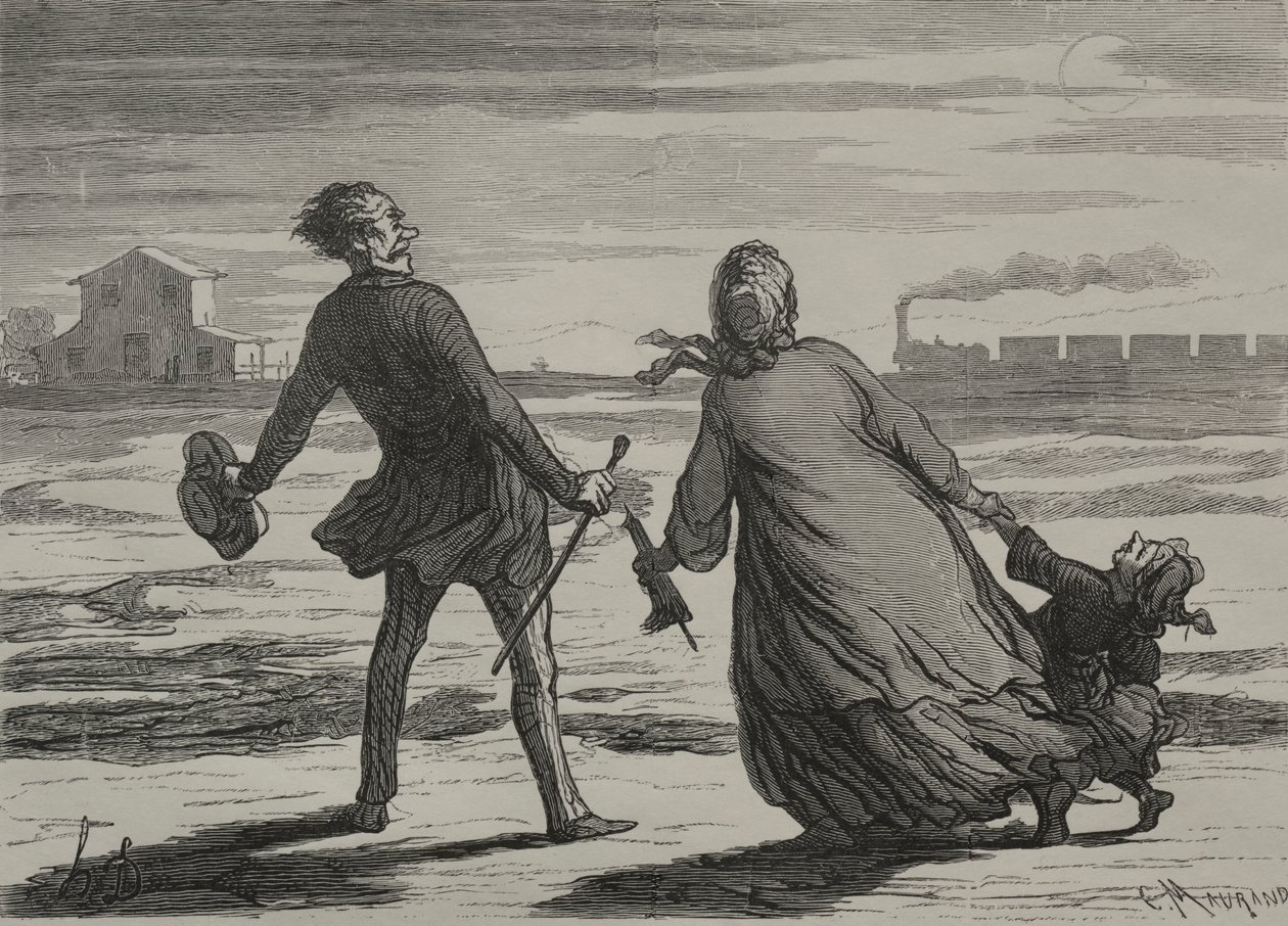 Järnvägen: För sent. av Honoré Daumier