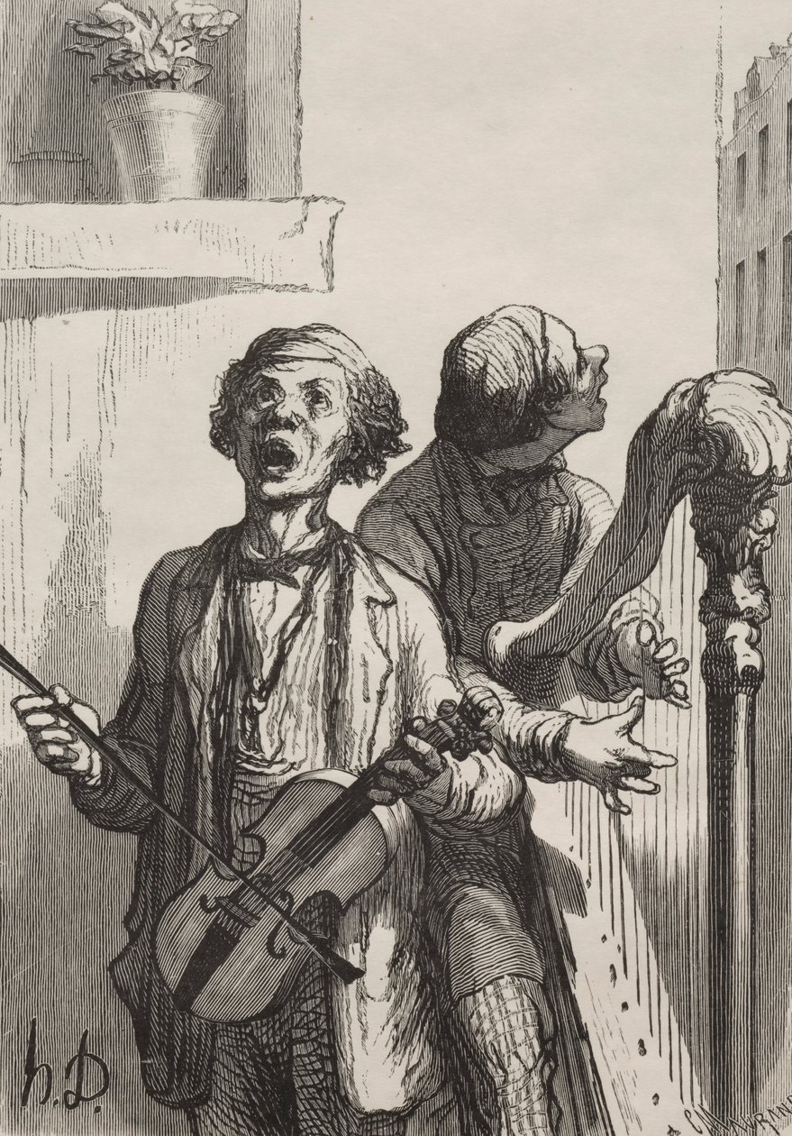 The Singers: Street Singers. av Honoré Daumier
