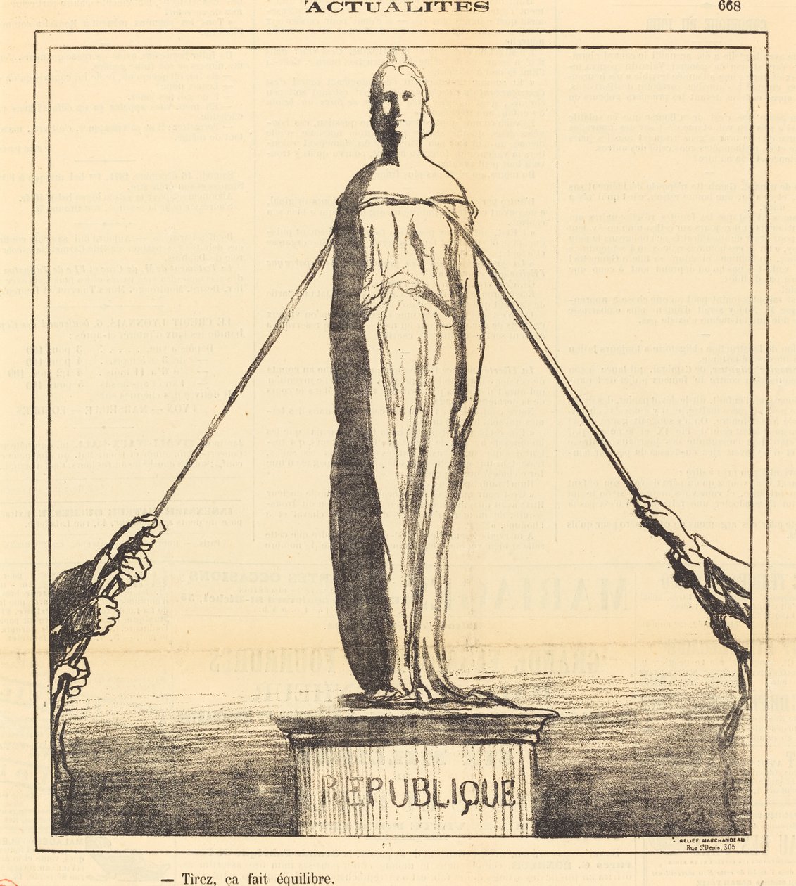 Skjut, det balanserar av Honoré Daumier