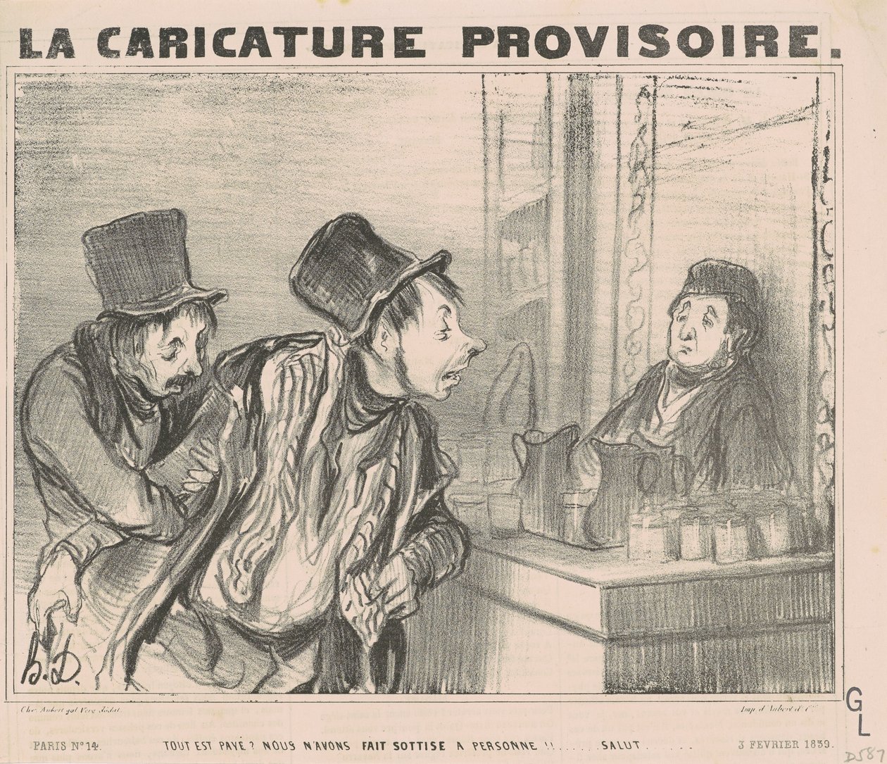 Är allt betalt? Vi gjorde bara... hej av Honoré Daumier