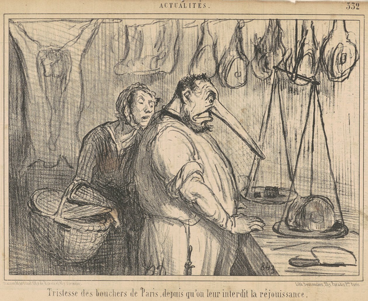 Sorg för slaktarna i Paris... av Honoré Daumier