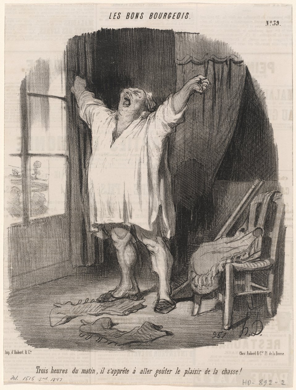 Klockan tre på morgonen... av Honoré Daumier
