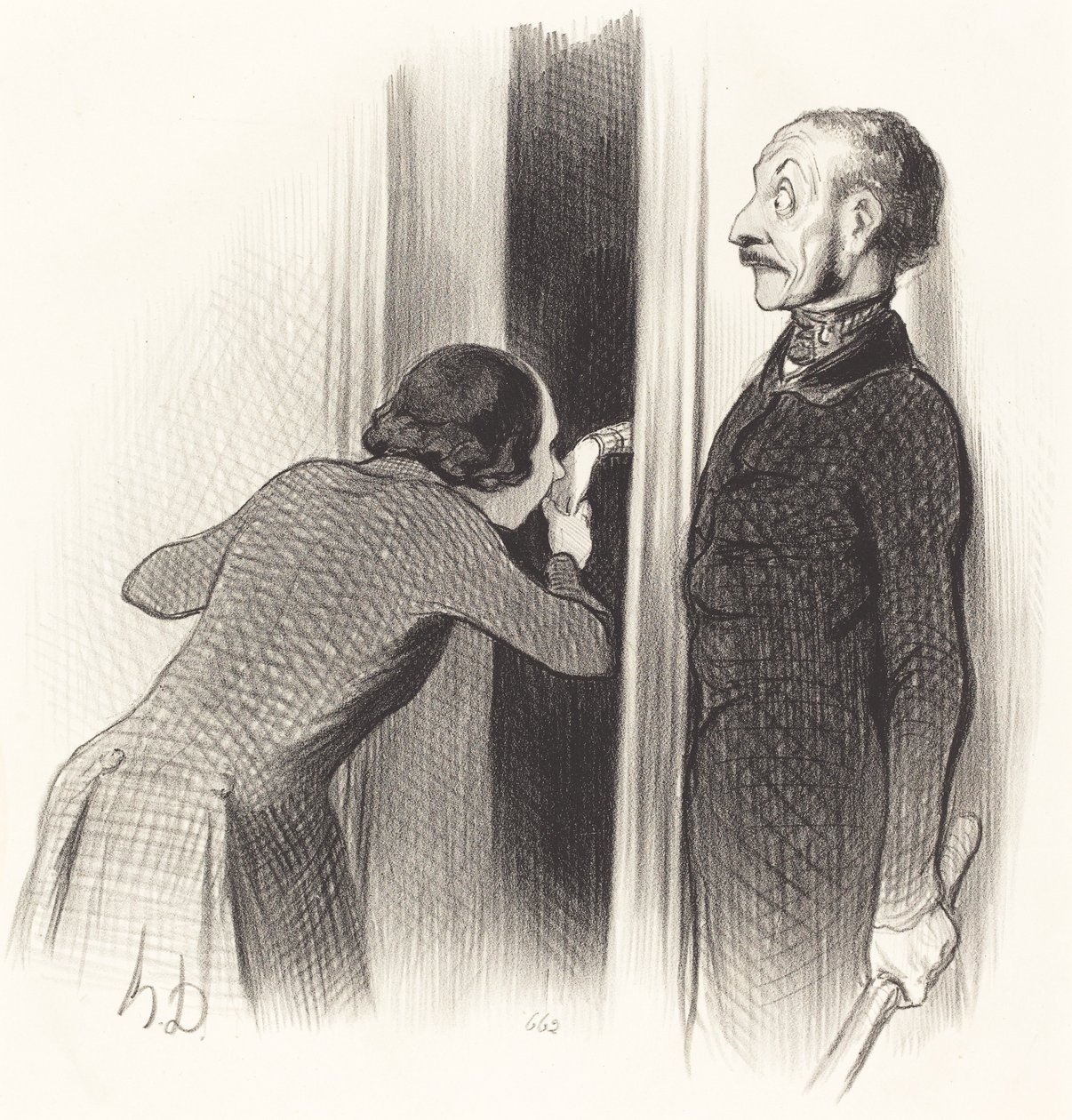 En mycket glad älskare av Honoré Daumier