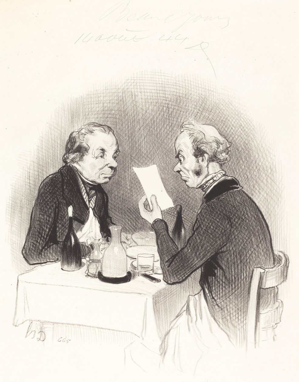 En mager middag av Honoré Daumier
