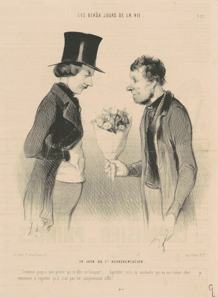 En dag av 1:a föreställning av Honoré Daumier