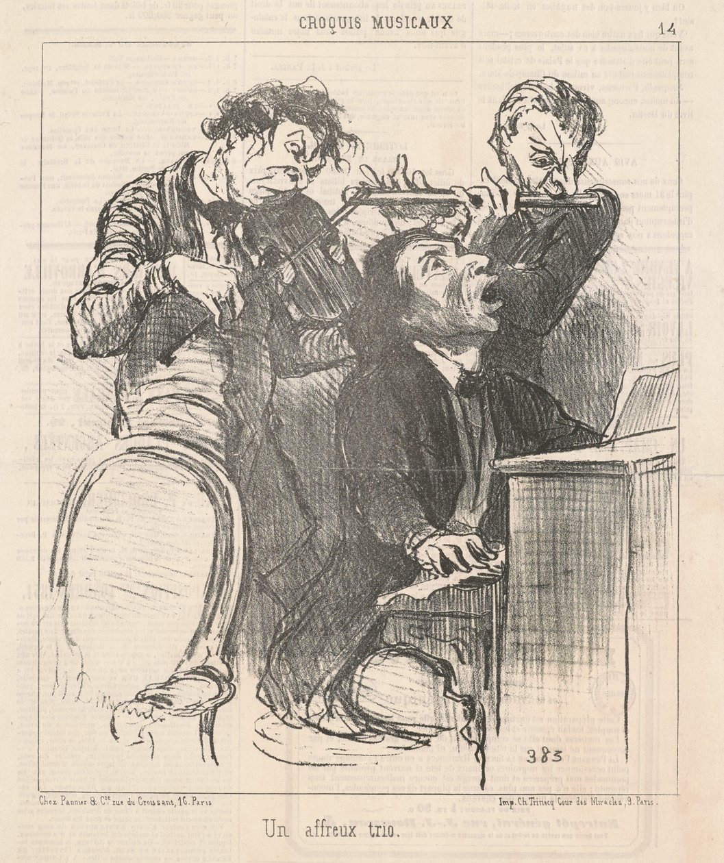 En hemsk trio av Honoré Daumier